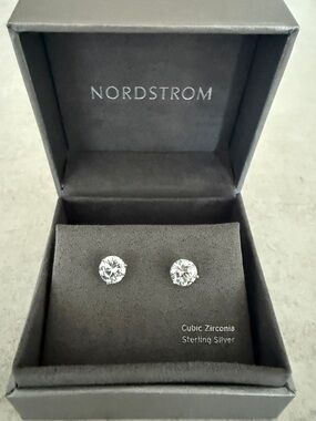 Nordstrom Clear Cubic Zirconia Sterling Silver Stud Earrings